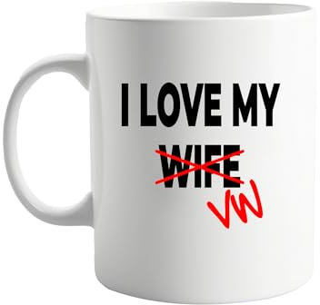 signkitsuk I Love My Wife x VW 11oz Mug - Funny Coffee Mug for Men and Women - Sarcastic and Humorous Ceramic Cup - Unique Office Gift Idea, Valentines, Birthday - Dishwasher and Microwave Safe