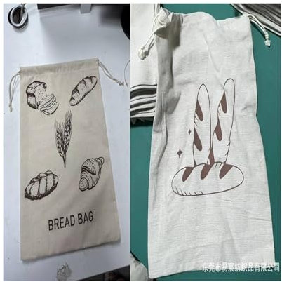 Abonana Leinen-Brotbeutel, Wiederverwendbar Brotsack Kordelzug, Leinenbeutel Brotaufbewahrung Frischhalten, Brotbeutel mit TPU Innenfutter für Baguette,Selbstgemachtes Brot