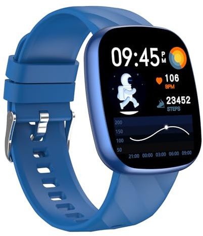Alutoria Smartwatch Kinder-Sportuhr IP68 Wasserdicht 100+ Sportmodi Nachrichten Fitness-Tracker für Jungen und Mädchen Hellblau