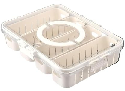 Bssowe Kühlschrank-Organizer, Lebensmittelbehälter Mit Deckel, Transparenter Behälter Für Kühlschrank, Aufbewahrungsboxen Für Lebensmittel, Mit 4 Abtropfkörben, Für Picknick Und Reisen