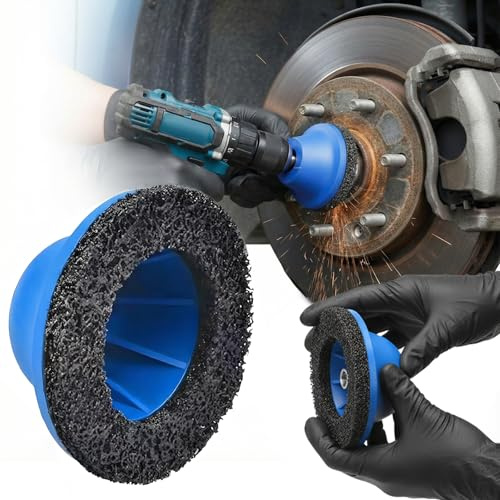 Radnabenschleifer Auto, Kugelkopfschleifer Set mit 90-150mm Schleifrad, Radnabenreiniger für Reifenwechsel und Felgenreinigung, Radnabe Bürste zur Rostentfernung, 1/2 Zoll Antrieb für Schlagschrauber