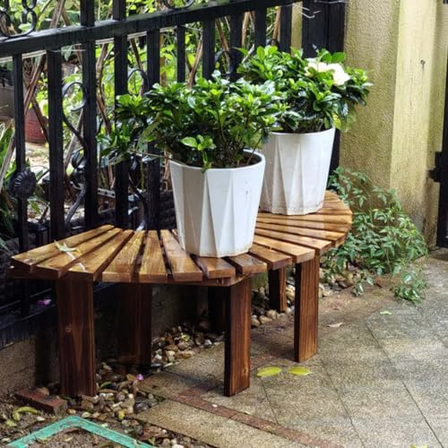 Halbrunde Gartenbank aus Holz, witterungsbeständig, gebogen, Terrassenmöbel, Outdoor-Lounge aus Akazienholz, für Park, Hof, Terrasse, stilvolles halbrundes Design