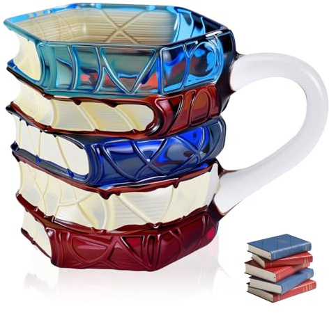 1 x Painted Book Mug, Hand Painted 3D Coffee Mug, 200ml Stained Glass Coffee Mug, Novel and Unique Design Makes a Great Gift for Book Lovers