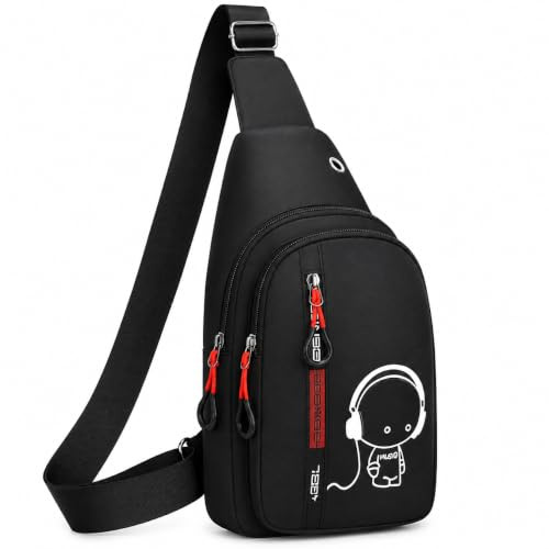 ZodiacZen Kinder-Brusttasche, 2 Fächer für Jungen und Mädchen, 60–120 cm | 2 Reißverschlussfächer für Smartphone, Schlüssel und kleine Alltagsgegenstände