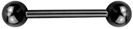 Brustwarzenpiercing Titan Frau Herren Stab Kugeln nickelfrei Nippelpiercing Brust Piercing Schwarz-14mm