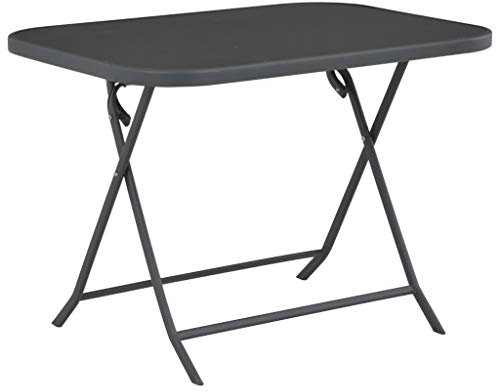 vidaXL Gartentisch Glas Stahl Esstisch Klapptisch Terrassentisch Balkontisch