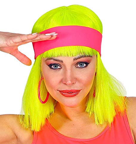 shoperama 80er Jahre Neon Stirnband 80`s Trash Kostüm-Zubehör Aerobic Gymnastik Sport, Farbe:Pink