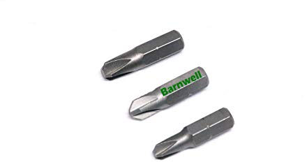Barnwell Set of 3 Security Tamperproof Torq-Set Screwdriver Bits 6, 8, 10 Offset Philips