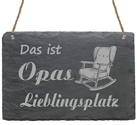Schiefertafel Das ist Opas Lieblingsplatz - Schild Schaukelstuhl