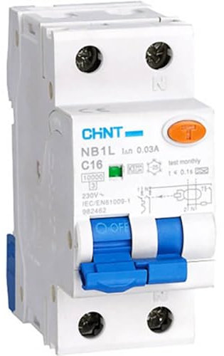 Chint 203006 - Interruttore di corrente errata, 1 polo, 13 A