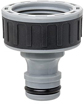 TATAY Nez de Robinet Femelle 3/4 Premium, Connecteur Universel pour Tuyau d'Arrosage, Protection solaire, Installation facile, Gris - Noir