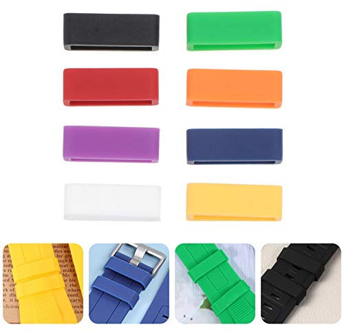 PartyKindom Uhrenarmband-Schlaufen, Silikon, 14 mm, 8 Stück