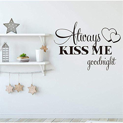 Kiss Me Forever Gute Nacht Wandaufkleber Dekoration Aufkleber Schlafzimmer Vinyl Wandbild Kunst Wand Kreative Text Muster Aufkleber-55X76Cm