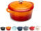 Round Casserole Dish - Cast Iron Ceramic Induction and Gas Safe Non Stick Dutch Oven Roasting Cooker - with Lid - 10 Year Gurantee (5.2L Casserole, Volcanic)