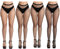 CHRORINE Paquete de 2/4/8 medias de red para mujer, de cintura alta, 2/4 estilos, medias de red, Negro -, Talla única