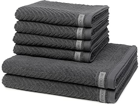 Ross - Smart - 4 X Handtuch 2 X Duschtuch - im Set (6er Set Schiefer)