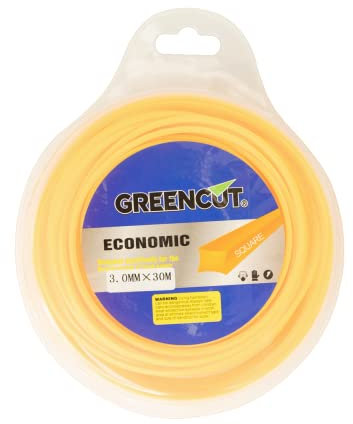 GREENCUT - Hilo cuadrado de nylon de 3 mm x 30 m, universal, para todos los modelos de desbrozadora