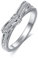 Ringe Cool, Ehering Damen Silber 925 Weißes Gold Zirkonia Verneigung Größe 57 Modeschmuck Geschenk