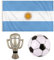 Argentina Flag Metal Eyelets Polyester Inflatable Trophy Football World Cup Support Set