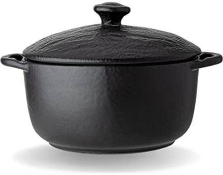 Wilmax | Porzellantopf mit Deckel | 600 ml | Schmortopf aus Porzellan | Zum Kochen, Schmoren, Braten | Für den Backofen | Spülmaschinen- und Mikrowellenfest | Zum Aufwärmen | Perfekt im Set