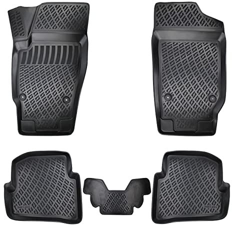 Matnamis 3D Auto Gummimatten Set passend für Seat Ibiza 3 2002-2008 / VW Polo V (6R) 2009>09.2017 / VW Polo IV (9N) 2001>2009 / Seat Ibiza 2008>2017 / Fabia 1999-2006 / Fabia III ab2014 Fußmatten