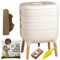 Moutta | Urbalive 3 Plateaux Ivoire Kit Complet I Lombricomposteur Design I 500gr de vers de Compost I Substrat de démarrage I Tapis de Chanvre + Pelle I Intérieur, Balcon et Jardin