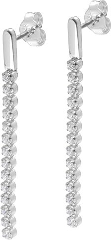 trendor Damen-Ohrringe 925 Silber Ohrstecker mit Zirkonia eleganter Ohrschmuck für Frauen, zauberhafter Schmuck, zeitlose Geschenkidee, 15103