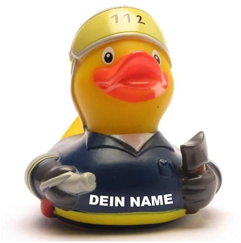 Badeente - personalisierbar (Feuerwehrmann Ente)