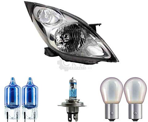 EISENFELS Bundle Set 106528293 erstellt mit Scheinwerfer rechts + Leuchtmittel Cool Blue Intense + H4 NIGHT BREAKER + Diadem Chrome kompatibel mit Spark M300