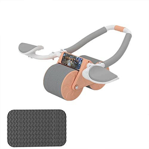AB Roller Wheel with Timer, Automatic Rebound Abdominal Roller with Knee Mat, Abdominal Exercise Roller Elbow Support Training Fitness Equipment for Men Women