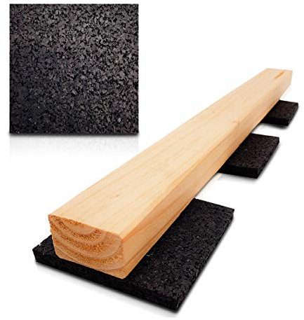 My Plast Gummigranulat Terrassenpads [90x90x10 mm - 125 Stück] Gummi Bautenschutzmatte für Deck, Veranda, Terrasse, Patio - Rutschfest, wasserdicht, wetterfest, Abstandshalter für Holzböden