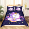 Loussiesd Einhorn Kids Bettbezug Set Einhorn 135x200 Mädchen Lila Einhorn Kinde Blumen Pferde Bettwäsche Set Rosa Gelb und Regenbogen Unicorn mit Reißverschluss Einhornb