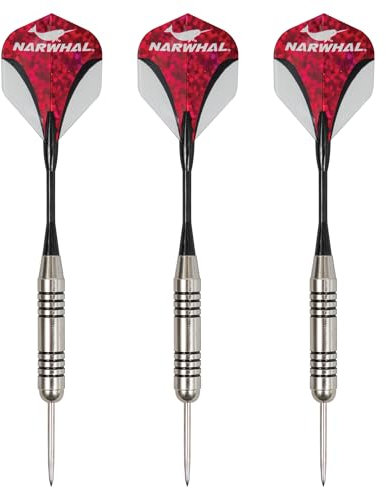 Narwhal Tournament 22g Steel Tip Darts - 3 Pack 5.5 in. Darts with Metal Tip and Storage Case