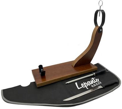 FERRETERIA LEPANTO Jamonero HuelvaEco, Soporte jamonero para Jamones y Paletillas, Jamonera de Uso Domestico y Restaurantes (Set Negro)