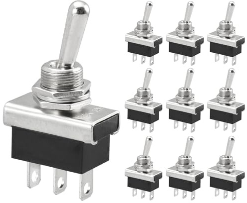 Heschen Kippschalter aus Metall, KN3D-102, 12 V, 25 A, SPDT, Ein/Ein, 2-polig, 3 Kontakte für Armaturenbeleuchtung (10)