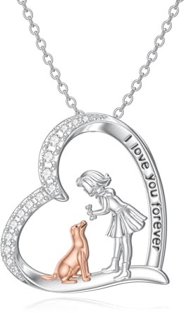 HARMONY BOLA Hund Halskette für Mädchen Sterlingsilber Andenken Hund Anhänger Schmuck Geburtstags Geschenke für Frauen