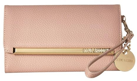 Steve Madden Damen Trifold Wallet, Blush/Gold, Einheitsgröße, Logobar Trifold Wallet Wristlet