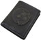 myledershop Kleine Echt Büffel-Vollleder Geldbörse/Geldbeutel/Portemonnaie/Geldtasche in Hochformat mit 3D Prägung und RFID & NFC Schutz (3D Wolf Prägung/Vintage-Grau)