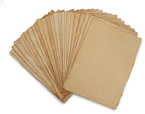 Fausta Papel de algodón texturizado vintage hecho a mano, 75 hojas, A5, 8.3 x 5.8 pulgadas (250 g/m²), papel antiguo para bocetos, dibujos, invitaciones, medios mixtos