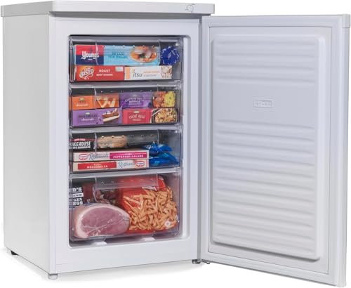 English Electric Under Counter Freezer EEF085H 91 Litre 55cm wide, White, Reversible Door - 4 Freezer Drawers (EEF085H) E rated