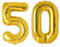 LAC EVERYTHING EVERYWHERE Luftballon 50 Geburtstag - Goldene 65cm Deko 50. Geburtstag Mann & Frau - Helium Geeignet Luftballons Zahlen Gold - Party Ballons Jubiläum