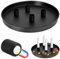 Magnet Kerzentablett für Stabkerzen 25 cm rund - schwarz - Metall Kerzenständer mit 4 magnetischen Haltern - Deko Tablett Festtags Advents Kerzen Ständer