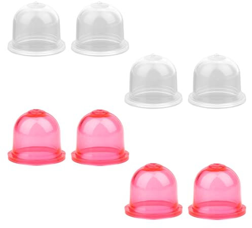 NQEUEPN 8pcs Petrol Fuel Primer Bulb, Transparent Red Carburetor Primer Bulbs Replacement for Small Engines Trimmer Blower Strimmer Cutter Mower Compatible with 188-12 188-12-1 49-020 615-811