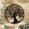 Tree of Life Garden Wall Art – Decorative Iron Indoor Outdoor Plaque Sculpture Ornament with Integral Hanging Hook for Balcony, Fence, Patio, Decking, Garage, Shed, Yard – Measures 45cm Diameter