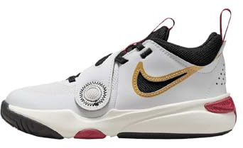 Nike Jungen Team Hustle D 11 (Ps) Sneaker, White Black Metallic Gold University Red, 34 EU