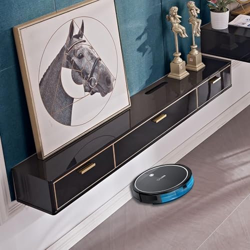 Modern Wall Shelf with Storage, floating tv console, Floating Shelf for Under TV, Entertainment Media Console Center, Farmhouse Wooden Floating Tv Cabinet, for Home Hotel(Black,180x24x20cm/71*9*8in)