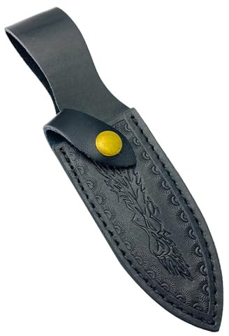 YHZNAGEM Messerscheide Leder, 21cm Long Messer Scheide, Taschenmesser Holster, Vertikale Messeretui Messertasche für Küchenmesser Kochmesser (Schwarz)