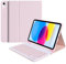 Fycyko Keyboard Case for for iPad A16 11th Generation 2025/10th Generation 2022(11/10.9 inch) Slim Smart Cover with Detachable Bluetooth Keyboard and Pencil Holder, Pink
