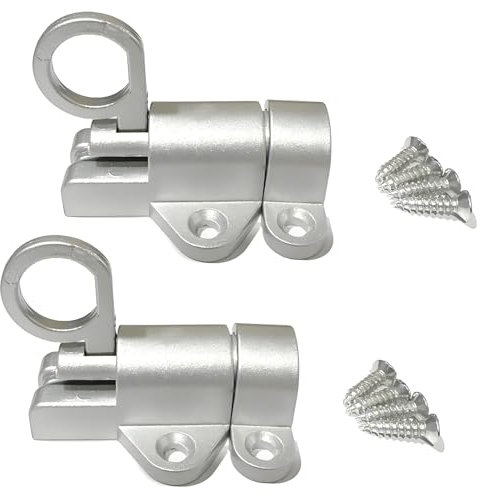 BRIOTA 2 Stück Automatische Verriegelung Türriegel, Federverriegelung Fensterriegel Sperrriegel, Einbruchschutz Fenstersicherung mit Schrauben für Fenster Schranktüren Balkontüren (Silber)