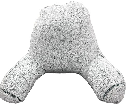 Snugglemore Teddy Fleece Reading Cuddle Cushion Pillow with Arms Lumbar Chair Back Support (Green)